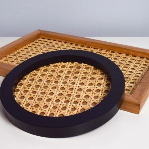 Wooden Rattan Tray (Priest)