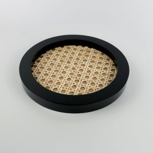 Wooden Circular Rattan Tray (Priest)